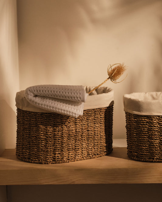 Tossa set of 2 medium natural fiber baskets