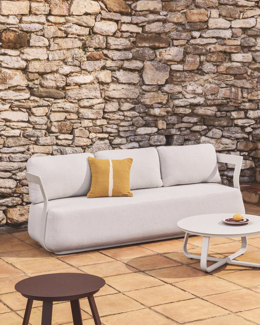 Tamaris taupe aluminium 3-seater sofa 217cm