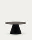 Wilshire tempered glass and metal coffee table with a black finish, Ø 80 cm
