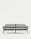 Joncols outdoor aluminium 3 seater sofa with powder coated grey finish, 224 cm