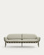 Joncols outdoor 3-seater sofa in aluminium with green painted finish and beige cushions 224cm