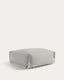 Square modular 100% outdoor sofa pouffe in light grey with white aluminium, 101 x 101 cm