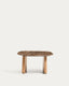 Pirita side table in brown marble with solid oak wood legs with a natural-tone finish 71 x 70cm FSC 100%