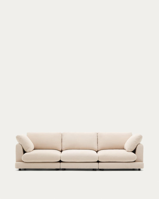 Gala 4-seater beige chenille sofa FSC Mix Credit 300cm