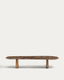 Pirita coffee table in brown marble with solid oak wood legs with a natural-coloured finish 147 x 65cm FSC 100%