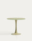 Vedira table in glass and green steel Ø90cm