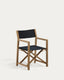 Vilara black outdoor folding chair made of FSC 100% solid acacia wood