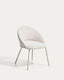 Bonali chair in beige chenille with beige metal legs FSC Mix Credit
