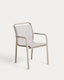 Luri stackable outdoor chair in taupe aluminium and beige texteline