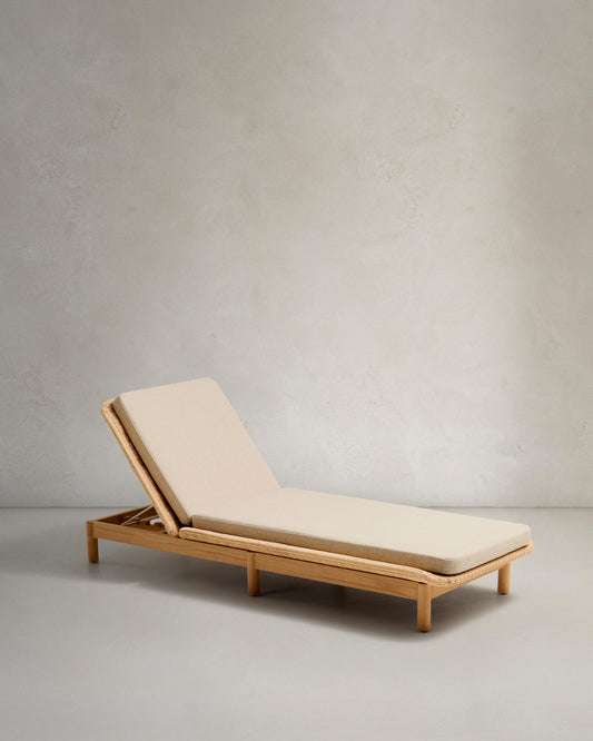 Galea sun lounger in FSC 100% solid teak wood and synthetic rattan