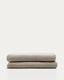 Tandi beige 100% linen bedspread for 150/160cm bed