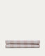 Macie red and beige striped 100% cotton bedspread for 150/160cm bed
