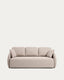 Laira 3-seater sofa bed in beige chenille 218cm FSC Mix Credit