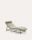 Osla divan in green chenille with brushed graphite stainless steel legs FSC 100% 174 cm