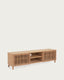 Beyla 2-door TV stand in solid ash wood and ash veneer 180 x 49.5 cm FSC 100%
