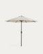 Milna beige parasol with central pole and green steel structure Ø300cm