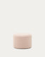 Kaeli footrest with removable cover in pink bouclé Ø 60 cm