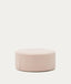 Kaeli footrest with removable cover in pink bouclé Ø 90 cm