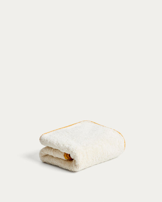 Sedora 100% cotton towel with yellow contrast detail 50 x 90cm