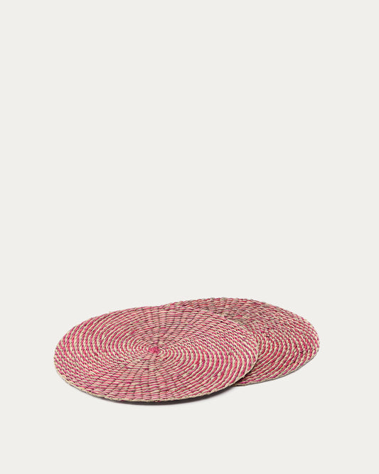 Rivela set of 2 red seagrass placemats Ø38cm