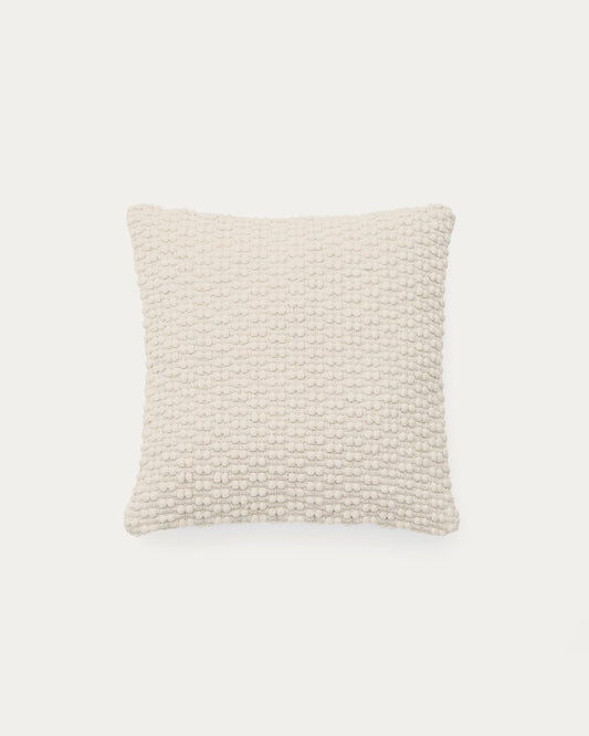 Mascarell white cotton and polyester cushion cover 50 x 50 cm
