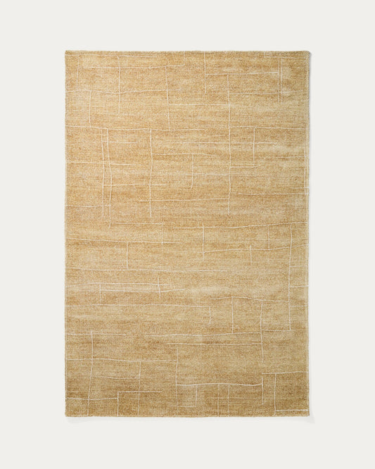 Eloda mustard wool and viscose rug 160 x 230cm