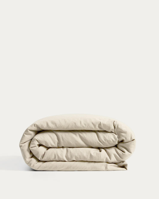 Simmel ecru linen blend duvet cover for 90 cm bed