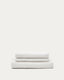 Nora armchair cover in ecru linen and cotton 92cm