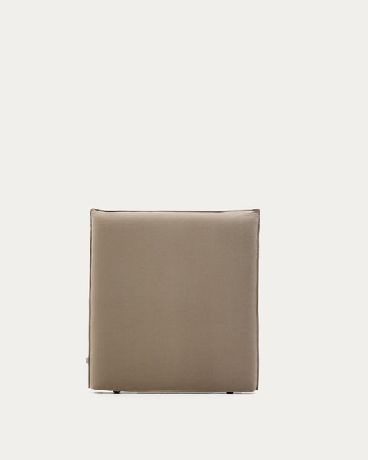 Jaira headboardd linen and cotton with removable cover in taupe for a 90 cm FSC Mix Credit bed