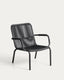 Salis stackable armchair in graphite aluminium and dark grey synthetic rope cord