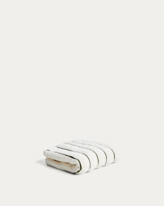 Dorane 100% cotton towel with green stripes 30 x 50cm