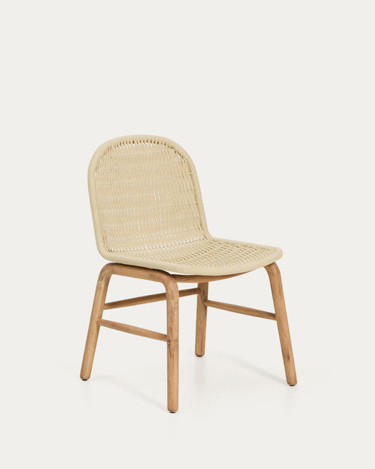 Alipa chair in FSC 100% solid acacia wood and ecru rope cord