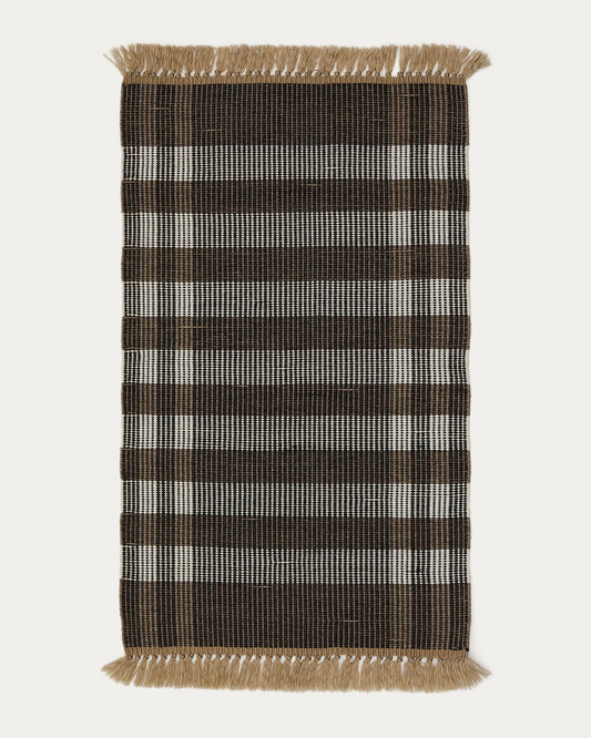 Rug Barani in synthetic fibers brown and black 60 x 90 cm