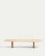 Pirita coffee table in beige travertine with solid oak wood legs with a natural-coloured finish 147 x 65cm FSC 100%