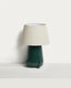 Odra table lamp in green ceramic with glossy finish
