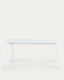 Axis white glass extendable table with white steel legs 160 (220) cm