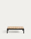 Sorells coffee table in gray aluminum and teak wood 89 x 91 cm FSC 100%