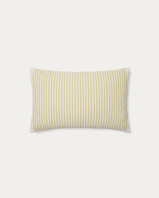 Lioris green striped cotton cushion cover 60 x 40cm