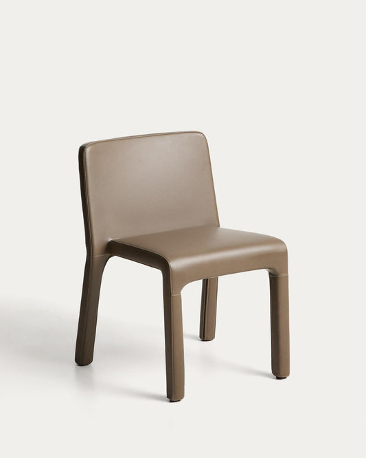 Loria stackable chair in brown polyurethane FSC 100%