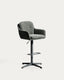 Lexa green chenille swivel stool with green-finish steel legs