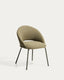 Bonali chair in green chenille with green metal legs FSC Mix Credit