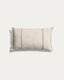 Lidore cushion cover in beige linen with contrasting red stripes 30 x 50cm