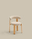 Granite chair in beige chenille and with solid ash wood in a natural tone finish FSC 100%
