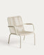 Salis stackable armchair in ecru aluminium and ecru synthetic rope cord