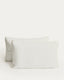 Sirale set of 2 100% cotton sateen pillowcases with washed white finish 50 x 80cm