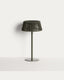 Aldet outdoor solar table lamp in green flat rope cord with metal stand
