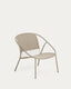 Stackable Atrani armchair in galvanized steel and taupe rope