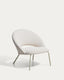 Bonali armchair in beige chenille with beige metal legs FSC Mix Credit