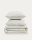Simmel duvet cover and pillowcase set in ecru linen blend for 90 cm bed