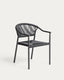 Livadia stackable outdoor chair in graphite aluminium